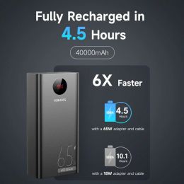 ROMOSS 40000 mAh Powerful Power Bank 65W Type C Fast Charger 40000mAh Portable External Battery For Xiaomi 13/14 iphone Laptop