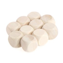 10 Pcs Blank Wooden Unfinished Square Blocks 6 Sided Wood Cubes with Rounded Corners for DIY Craft Projects