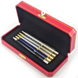 Pens Classic Santos De Ct Ballpoint Pen Lacquer Barrel Golden Trim Thin Style Santos Wiredrawing Pattern Writing Smooth