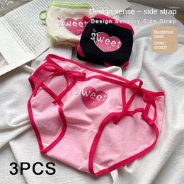 Women's Panties 3PCS/set Sexy Pure Cotton For Women String Straps Female Underwear Mid-rise Fashion Intimate Woman Intimates