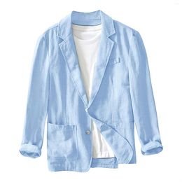 Men'S Suits & Blazers Mens 2024 Spring Autumn Casual Linen And Cotton Safari For Men Clothing Solid Color Jackets Oversize Coat Drop Dh4Tq