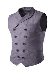 Mens Slim Fit Business Casual Vest Tuxedos Waistcoat Double Breasted Smart Waistcoat Groom Vests Groomsmen Men Wear Custom Ma1289272