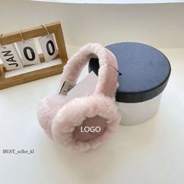 uggg ear muff Sheepskin Fur Designer Earmuffs Metal Buckle Versatile Ear Cover Winter Fashion Ear Warmer for Women and Men with Logo 308 uggliss slipper ear muff