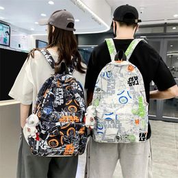 Backpack High School Student Male Personality Graffiti College Female Casual Simple And Versatile