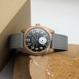 Field Watch New Sizenn W10 WW2 Bronze Retro Luminous Casual Manual Manual Watch Steel Militär Uhr Vintage Turtle Hülle