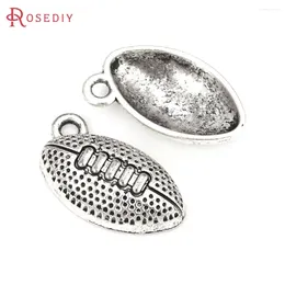 Pendant Necklaces 50PCS Antique Silver Zinc Alloy Football Charms Pendants Diy Jewellery Making Supplies Necklace Earrings Accessories For