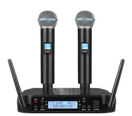 Stage Performance Karaoke 600-699mhz UHF GLXD4 Professional Dual Wireless Microphone System 2 Automatic Scan9386436