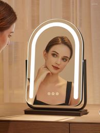 Kitchen Storage Makeup Mirror Tabletop Led With Light Recharge Dressing Table Dormitory Girls Bedroom Home Advanced