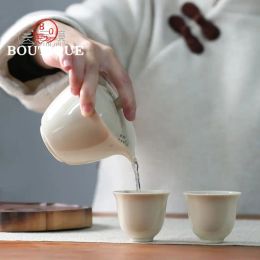 180ml Retro Grass and Wood Grey Ceramic Gaiwan Japanese Sopera Tea Lid Set Tea Tureen Household Tea Maker Cover Bowl Cha Craft
