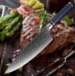 Chef Knife Damascus Steel 85 Inch Professional Japanese Kitchen Knife Sharp Gyutou Kiritsuke Utility Resin Honeycomb Handle Cooki6640561