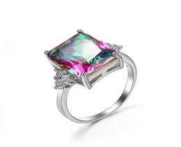 And Fast 925 sterling Silver Plated mystic stone Glaring Gemstone Cocktail Wedding Rings for lovers3632659