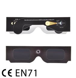 VRAR Accessorise 100pcslot Certified Safe 3D Paper Solar Glasses lentes vr Eclipse Viewing Glasses 2211078666712
