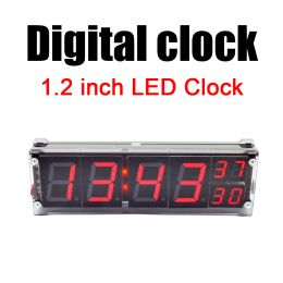 Large Size 1.2 Inch Digital Clock LED Nixie Tube Display Electronic TIME Temperature Alarm Clock Dimming Light Control