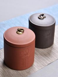 1113 cm Jar Candy Cans Ceramic Sealed Pu039er Pot Storage Canister For Kitchen Box Purple Clay Scented Jars With L93508835457353