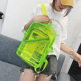 Backpack Unisex PVC Jelly Lightweight Transparent Visible Waterproof Multi-Purpose For Outdoor Sports Fitness