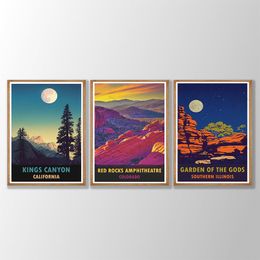 USA National Park Bryce Canyon| Garden of The Gods Southern Travel Posters Canvas Painting Wall Art for Livng Room Home Decor