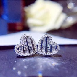 Stud Earrings Huitan Selling Heart Women Shiny CZ Gift For Lover Wedding Bridal Fashion Jewelry Wholesale