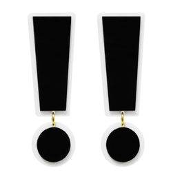 Fashion Super Large Black White Acrylic Symbol Exclamation Point Dangle Earring for Womens Trendy Jewelry Hyperbole Accessories9408836