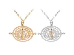 24 PcsLot Selling 35 cm Diameter Time Turner Necklace Movie Jewelry Rotating Hourglass Pendant Bulk Whole 2109291727939