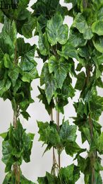 Christmas Party 10pcs Artificial Silk Grape Leaf Garland Faux Vine Ivy Indoor Outdoor Home Decor Wedding Flower Green Leaves Chri6341392