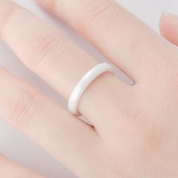3mm Thin Ceramic Rings For Women Jewellery Minimalist Simple Smooth Shiny Tail Rings No Fade Blue Pink Black White