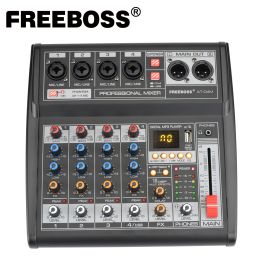 Mixer Free At04m Portable Dc 5v Power Supply Bluetooth Usb Interface 4 Channel 16 Effect Pc Record Sound Card Audio Mixer Console