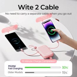 Joyroom 22.5W Holder Power Bank 20000mAh Portable Fast Charging Powerbank With Type C Cable 3 Port Charge External Battery