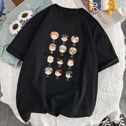 Men's T Shirts Haikyuu Kageyama Tobio Anime Man Shirt Loose Casual Short Sleeve Black Fashion Brand 2024 Haruku Crewneck Camisetas Printed Cotton T-Shirt 120