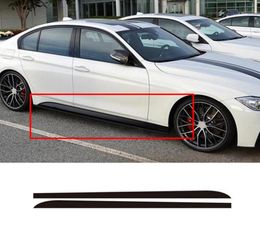 2pcs Car Decals Side Skirt Sill Stripe Body Stickers BlackCarbon Fiber Black for BMW 1 3 4 5 6 Series F30 F35 F312191269