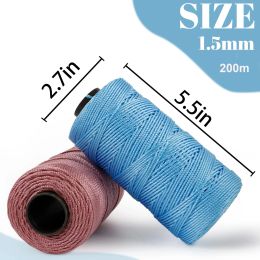 Macrame Cord 1.5mm x 200m 100% Polypropylene Rope Twine String Macrame Yarn Knitting Crochet Bag Cord Crochet Thread Supplies