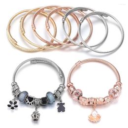 Bangle 1 Pcs/Lot Metal Removable Open Beading Charm Bracelets For Jewelry Making DIY Original Handmade Gifts