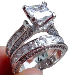 SHY Victoria Wieck Luxury Jewelry Princess cut 75mm White Sapphire 925 Silver Simulated Diamond Wedding Engagement Party Women Ri3130495