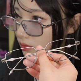 Sunglasses Y2K Square Small Frame Glasses Women Men Gold Color Star Retro Reading Eyeglasses Fashion Versatile Anti Blue Light