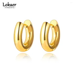 Hoop Earrings 18K Gold Plated Stainless Steel Huggie Fashion Small 20mm Earring Jewelry For Women E22026