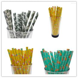 Drinking Straws 25pcs/pack Fruit Cake Ballons Paper For Birthday Wedding Decorative Party Supplies Creative