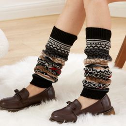 Leg Warmers for Women Girls Loose Legs Warmer Knitted Socks Boot Cuffs Gaiters 37JB