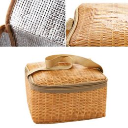 Dinnerware Lunch Bag School Rattan Storage Insulated Water Proof Sacks Imitation Container