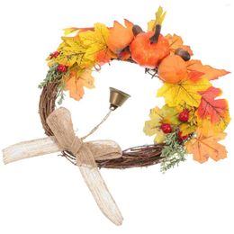 Decorative Flowers Door Hanging Harvest Festival Wreath Wreaths Front Garland Fall Thanksgiving Pendant Decorate Wall