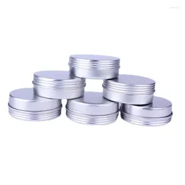 Decorative Figurines 30/50/100X 25g 48x18mm Empty Round Aluminum Box Metal Tin Cans Cosmetic Cream DIY Refillable Jar Tea Pot Jars Bottle