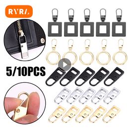 5/10PCS Detachable Zipper Puller Universal Replacement Metal Zipper Head Repair Kit Luggage Purses Handbag Clothes Zipper Slider