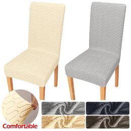Chair Covers 1 Piece Cover Jacquard Elastic Seat Dining Room Stretch Universal Furniture Protection For Home Wedding