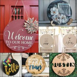 3/5/10pcs New Craft Wedding Decor Party Supplies Wooden Tags DIY Writing Wood Circles Ornament Blank Plaque Round Wood Pieces