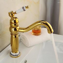 Bathroom Sink Faucets Basin Golden Finish European All Copper Faucet And Cold Mixed Water Kitchen