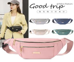 Pink waist bag purse printletter men and women travel fanny pack belt chest crossbody polyester high quality original fanny pack1636461