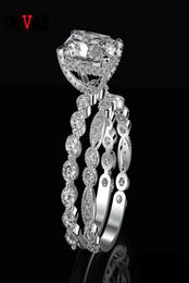 OEVAS 100 925 Sterling Silver Wedding Rings Set For Women Sparking Created Moissanite Gemstone Diamonds Engagement Fine Jewelry3493794