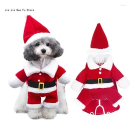 Dog Apparel E8BD Funny Santa ClausCostume For Dogs Pet Christmas Holiday Accessories Po Props Suitable Cats And