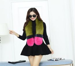 2019 women winter fashion brand fox fur fake collar wool scarf Spell Colour collars warm scarves have 9 colors8302430