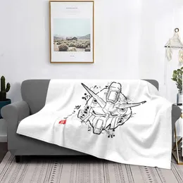 Blankets Am Kanji Style Selling Room Household Flannel Blanket Phone Suit Logo Japan Anime Japanese Manga Mecha Gunpla Wing Mech