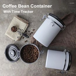 Storage Bottles 1800ML/22OZ Coffee Bean Canister Airtight Stainless Steel Kitchen Food Container With Date Tracker And Scoop For Beans