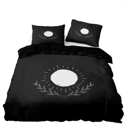 Bedding Sets Premium High End Duvet Cover Brief Black Set With Pillowcase White Circle Pattern For Double Twin Size